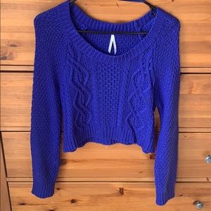 Royal Blue Cropped Sweater NEVER WORN